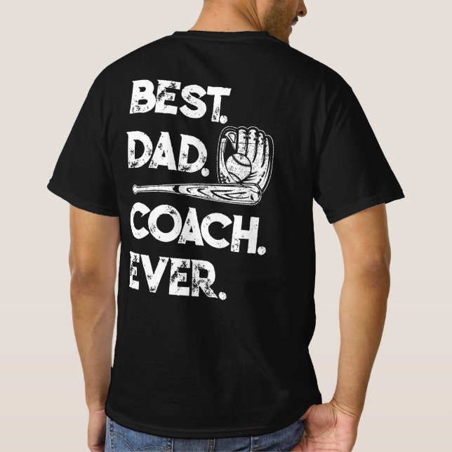 Bästa Pappa-coach någonsin Baseball Fars dag-gåva T Shirt (Baksida)