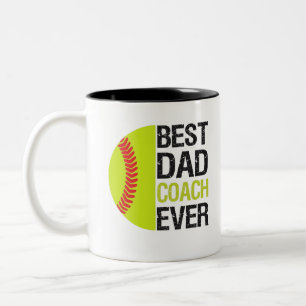 Bästa Pappa-coach någonsin funny Fars dag Softball Två-Tonad Mugg