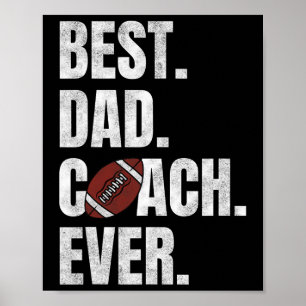 Bästa Pappa-coach någonsin funny Football Tee L. Poster