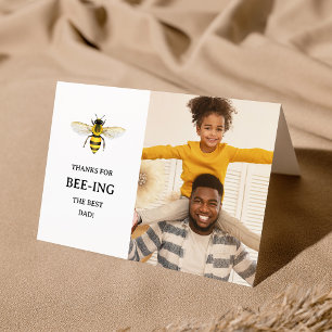 Bästa Pappa Cute Bee och Photo Fars dag Helgkort