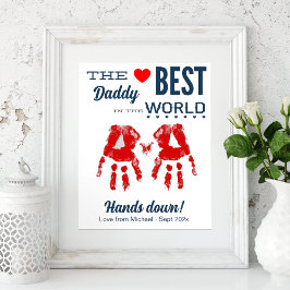 Bästa pappa DIY Handprint-mall Poster