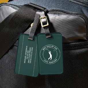 Bästa Pappa efter Anpassningsbar Golfer Namn Perso Bagagebricka