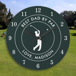 Bästa Pappa efter Anpassningsbar Golfer Namn Perso Stor Klocka