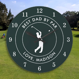 Bästa Pappa efter Anpassningsbar Golfer Namn Perso Stor Klocka