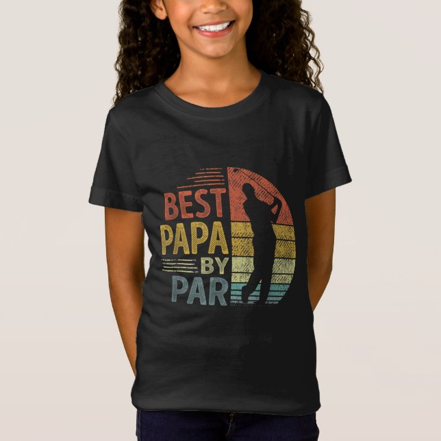 Bästa Pappa efter Par Fars dag Golf Gift Grandpa T Shirt (Framsida)