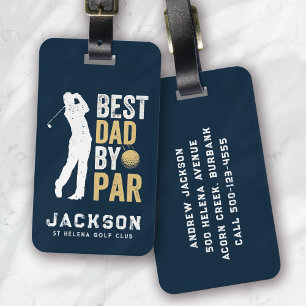 Bästa Pappa efter Par Golfer Monogrammed Bagagebricka