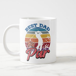 Bästa Pappa efter Par Golfer Pappa Retro Sunset St Jumbo Mugg