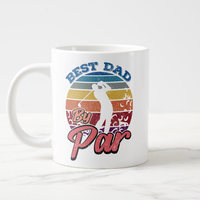Bästa Pappa efter Par Golfer Pappa Retro Sunset St Jumbo Mugg (Vänster)