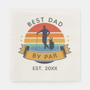 Bästa Pappa efter Par Golfing Fars dag Retro Party Pappersservett