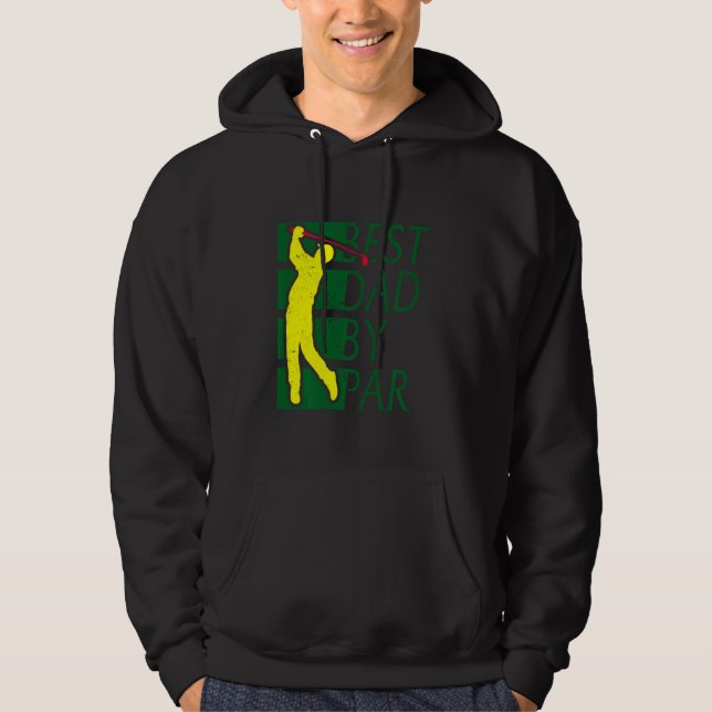 Bästa Pappa efter Par Golfing Golf Pappa Funny Far Hoodie (Framsida)