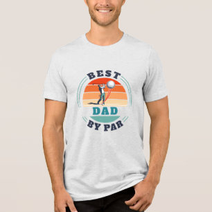 Bästa Pappa efter Par Retro Anpassningsbar Golfing T Shirt