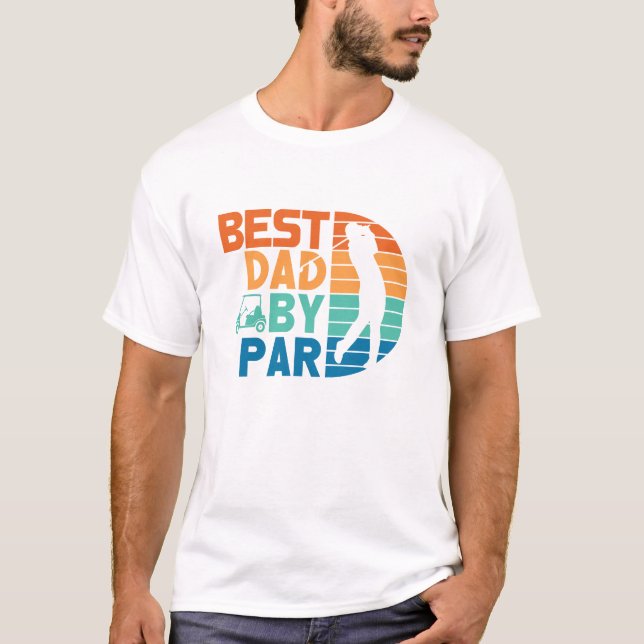 Bästa Pappa efter Par Retro Golf T Shirt (Framsida)