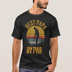 Bästa Pappa efter Par Vintage Fars dag Golf Grandp T Shirt