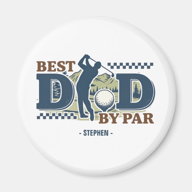 Bästa Pappa efter parentes - Golf Pappa Silhouette Magnet (Framsidan)