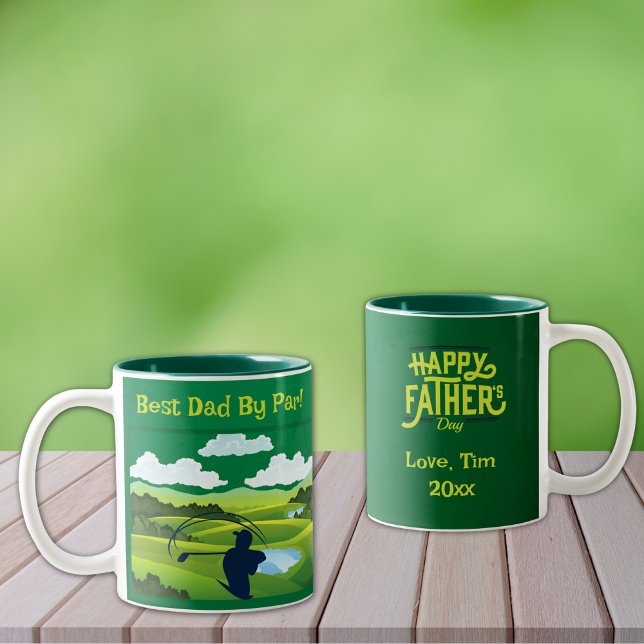 Bästa Pappa efter parentes! Två-tonkaffe Mugg (Personalize to add your names/dates.  Customize to change text, color or style.)