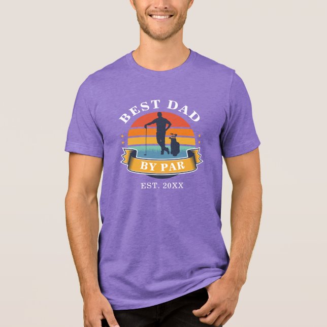Bästa Pappa efter parvis Personlig Retro Golf-Nove T Shirt (Framsida)
