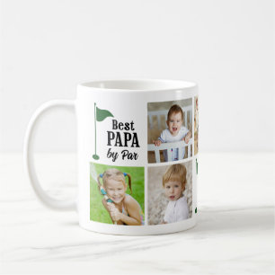 Bästa Pappa enligt Par 7 Foto Collage Golfare Kaffemugg