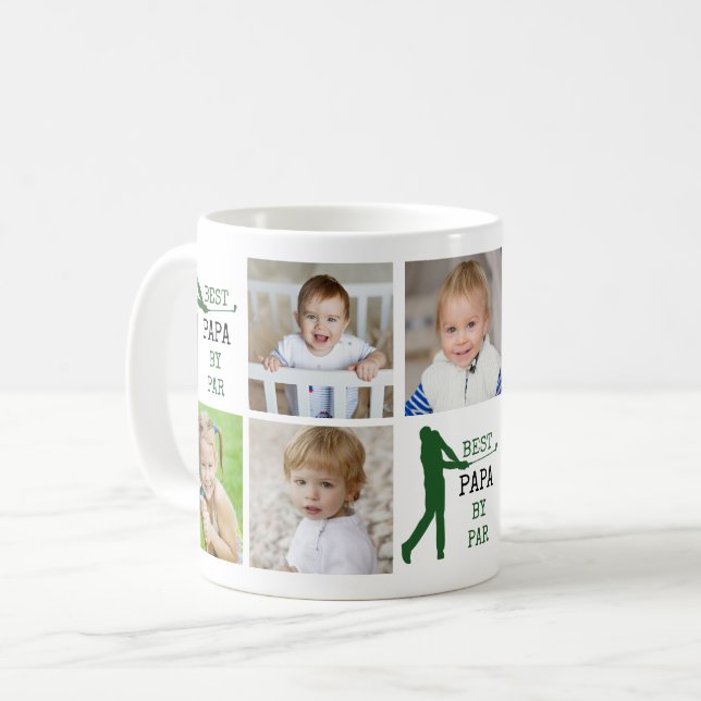 BÄSTA PAPPA ENLIGT PAR 7 Fotokollage Kaffemugg (Framsida vänster)