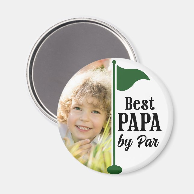 Bästa pappa enligt par-foto golf-flagg magnet (Front/Back)