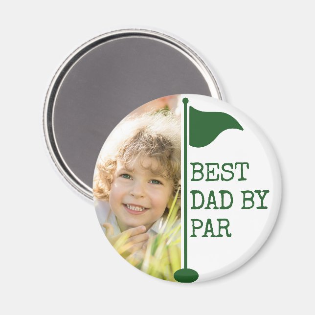 Bästa Pappa Enligt Par Foto Golf Flagga Magnet (Front/Back)