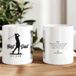Bästa pappa enligt par Foto & Meddelande Golfare Kaffemugg