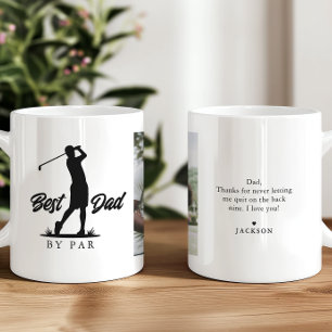 Bästa pappa enligt par Foto & Meddelande Golfare Kaffemugg