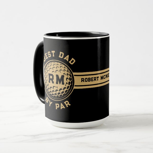 Bästa pappa enligt par golfboll Personlig  Mugg (Framsida vänster)