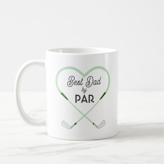 Bästa pappa enligt Par Kärlek formad Golf Tema Kaffemugg (Vänster)