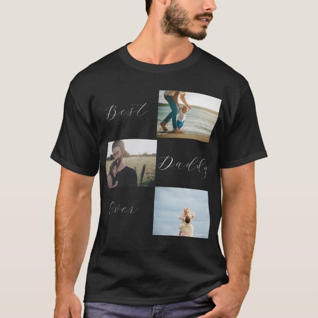 Bästa pappa-familjens fotopaté-keepsaksskirt t shirt (Framsida)