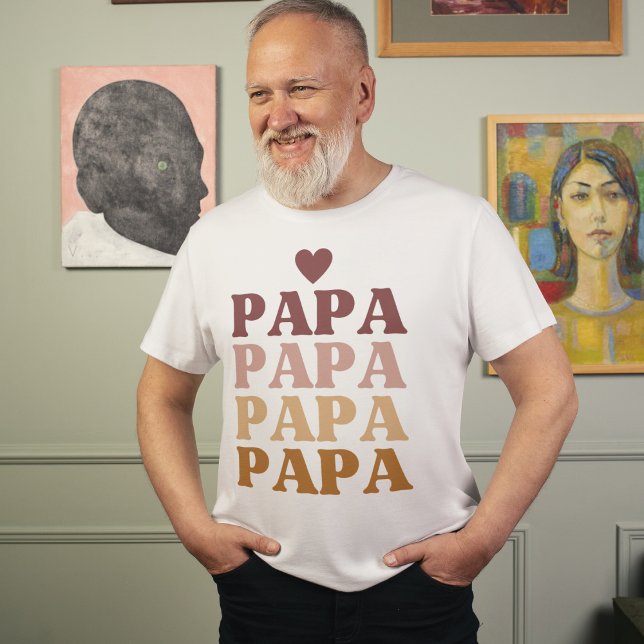 Bästa Pappa-färgade retro fet Pappa Fars dag T Shirt (Skapare uppladdad)