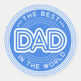 Bästa pappa fars dag blå runt klistermärke
