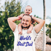 Bästa Pappa Fars dag blå text T-Shirt