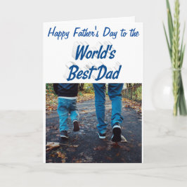 Bästa Pappa Fars dag-foto (blått) Kort