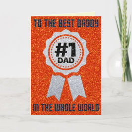 Bästa pappa Fars dag Glitter-kort Kort