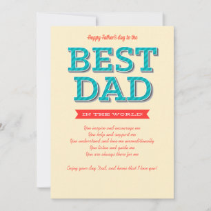 Bästa Pappa Fars dag-kort Kort