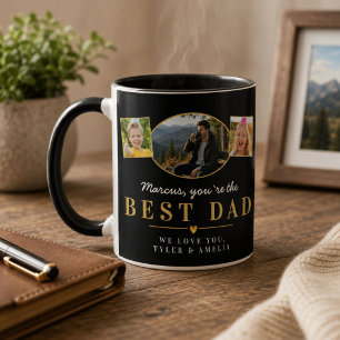 Bästa pappa fars dag-present från barnens foto  mugg