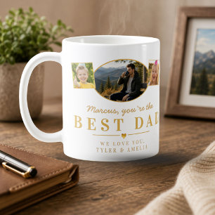 Bästa pappa fars dagskalaspresent från barnens fot kaffemugg