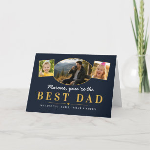 Bästa pappa fars dagskort med foto från barn helgkort