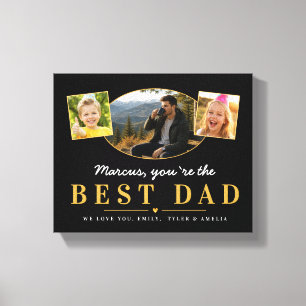 Bästa pappa fars dagsspresent från barn foto canvastryck
