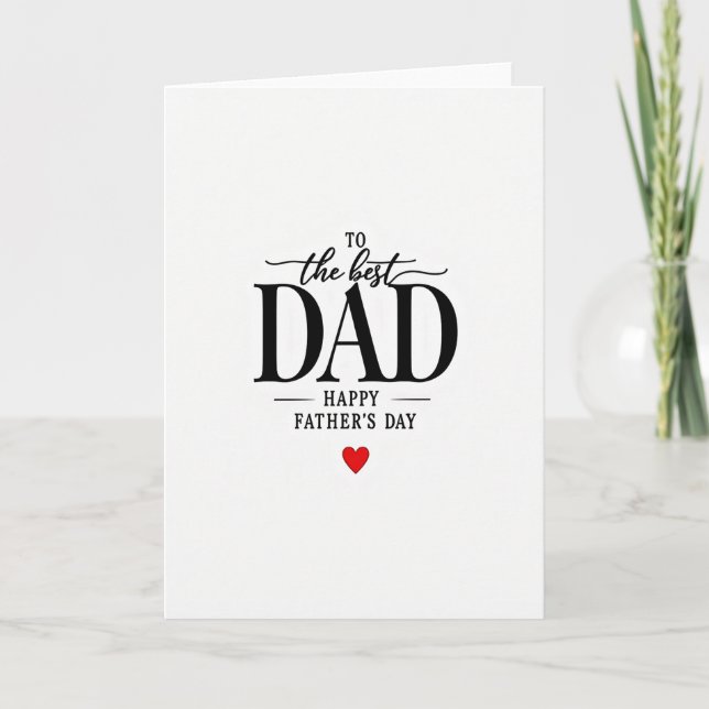 Bästa Pappa Fet Text Konstkort Kort (Framsida)