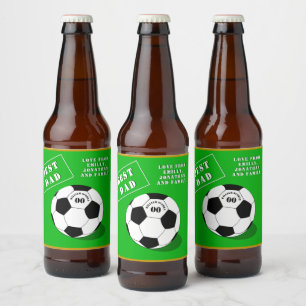 Bästa Pappa, födelsedag, årsdag, fotboll Ölflaska Etikett