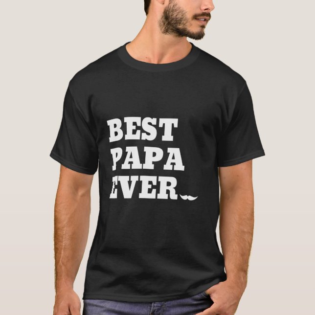 Bästa Pappa för Grandpa Make T Shirt (Framsida)