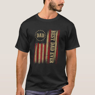 Bästa Pappa För manar Fars dag Amerikanska Flagga  T Shirt