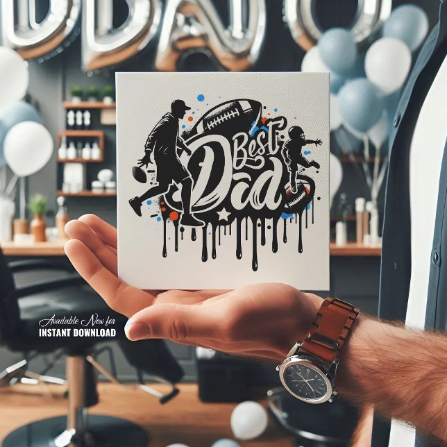 Bästa pappa fotboll son graffiti julkort (Skapare uppladdad)