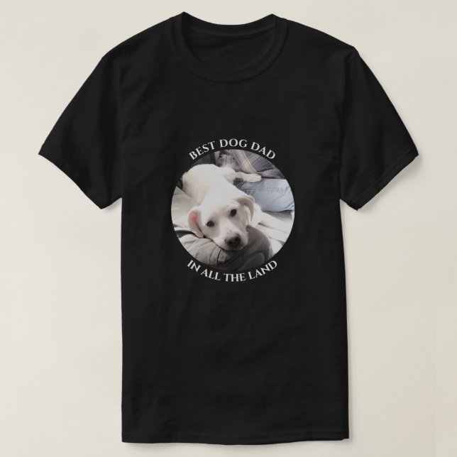 Bästa Pappa-foto av sötvit marionettdockan Hund Bl T Shirt (Design framsida)