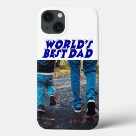Bästa pappa foto blå 3d text