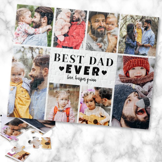Bästa Pappa Foto Collage Pussel (Best Dad Photo Collage jigsaw puzzle)