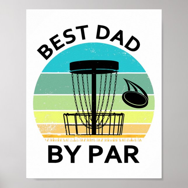 Bästa Pappa Genom Par Fars Dag Disc Golf Farfar Ku Poster (Framsidan)
