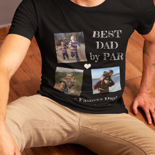 Bästa pappa genom par Glad fars dag 3 fotokollage T Shirt