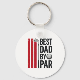 Bästa Pappa Genom Par Golf Pappa Vintage Design_1 Nyckelring